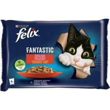 Nestle Állateledel alutasakos FELIX Fantastic macskáknak marha-csirke aszpikban 4x85 g (12448598) macskaeledel