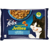 Nestle Állateledel alutasakos FELIX Sensations Jellies macskáknak 4-pack halas lazac-tőkehal válogatás aszpikban 4x85 g (12448606)