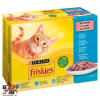 Nestlé Purina Friskies szószban lazac/tonhal/tőkehal/szardínia macskaeledel 12 x 85 g