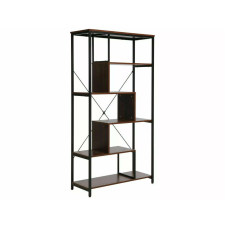  Net Ipari Polcos Állvány Sötét Dió Fekete Fém Vázzal bútor