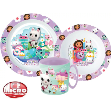 NETFLIX Gabi babaháza étkészlet, micro műanyag szett 350 ml-es bögrével babaétkészlet