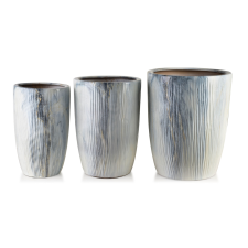 NEVA MARBLE 3 darabos cserép készlet - elegáns kerámia díszítők kerti tárolás