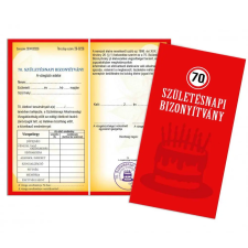 Nevesajándék Bizonyítvány - 70. Születésnapi bizonyítvány - 70. Szülinapi ajándék ajándéktárgy