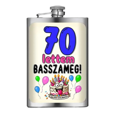 Nevesajándék Vicces Flaska - Laposüveg - 70 lettem BASSZAMEG! - Ajándék 70. Szülinapra ajándéktárgy
