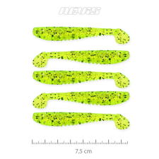 Nevis Impulse Shad 7.5cm 5db/cs FluoZöld Flitter horgászkiegészítő