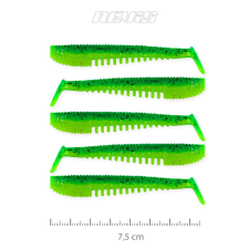 Nevis Impulse Shad 7.5cm 5db/cs Zöld Flitter horgászkiegészítő