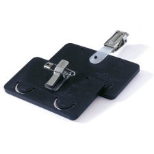  Névkitűző Durable 75x40 mm kombi csipesszel keretes fekete névkitűző