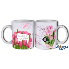 Nevlini Bögre, Anyák napja, rózsaszín tulipánok, anya bögrék, csészék