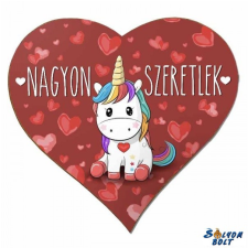 Nevlini Szív hűtőmágnes, nagyon szeretlek, unikornis ajándéktárgy