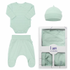 NEW BABY 3-részes baba együttes újszülötteknek New Baby I AM menta