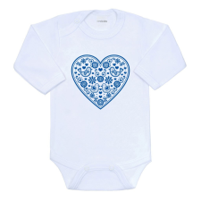 NEW BABY Baba body nyomtatással New Baby Népi minta kék szív kombidressz, body