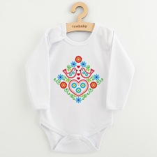 NEW BABY Baba body nyomtatással New Baby Népi minta kismadarak kombidressz, body