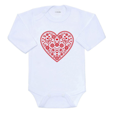 NEW BABY Baba body nyomtatással New Baby Népi minta piros szív kombidressz, body