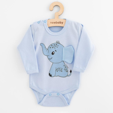 NEW BABY Baba hosszú ujjú body New Baby Happy Elephant blue kombidressz, body