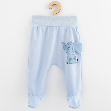 NEW BABY Baba pamut lábfejes nadrág New Baby Happy Elephant blue