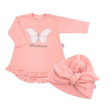 NEW BABY Baba ruha és sapka-turban New Baby Little Princess rózsaszín