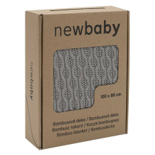 NEW BABY Bambusz kötött takaró New Baby mintával 100x80 cm grey babaágynemű, babapléd