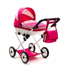 NEW BABY Játék babakocsi New Baby COMFORT rózsaszín szivecskés játék babakocsi