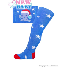NEW BABY Karácsonyi pamut harisnyanadrág New Baby kék elefánt harisnya, combfix