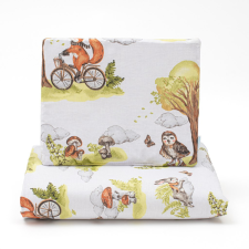 NEW BABY Kétoldalas együttes Velvet és pamut New Baby babakocsiba Állatok az erdőben babakocsi kiegészítő