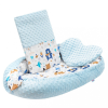 NEW BABY Luxus babafészek párnával és paplannal New Baby Minkyből kék