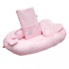 NEW BABY Luxus babafészek párnával és paplannal New Baby Minkyből Nyuszi rózsaszín