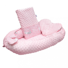 NEW BABY Luxus babafészek párnával és paplannal New Baby Minkyből Nyuszi rózsaszín babafészek