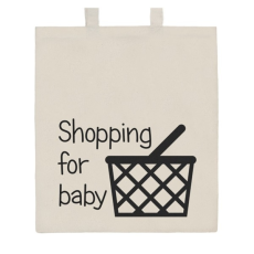 NEW BABY | New Baby Shopping Bag | Pamut bevásárló táska természetes, nyomtatással New Baby