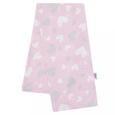 NEW BABY Pamut pelenka nyomtatott mintával New Baby rózsaszín szívecskék mosható pelenka