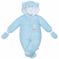 NEW BABY Téli kezeslábas New Baby Nice Bear kék babakabát, overál, bundazsák
