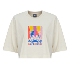 New Balance Rövid ujjú pólók ATHLETICS GRADIENT SHOES T-SHIRT Bézs EU M