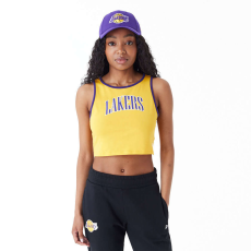 New Era nba team wordmark los angeles lakers womens crop póló női sárga m