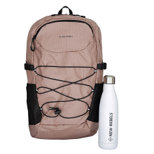 NEW REBELS Hugo rózsaszín-fekete közepes 15,6"-os laptoptartós vízlepergető hátizsák 51.1436-70 számítógéptáska