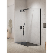 New Trendy New Modus Black walk-in zuhanykabin 140x90 cm négyszögletes fekete félmatt/átlátszó üveg EXK-5633 kád, zuhanykabin
