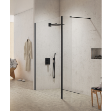 New Trendy New Modus Black zuhanykabin fal walk-in 90 cm fekete félfényes/átlátszó üveg EXK-5564 kád, zuhanykabin