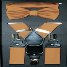  Newsmen nadrágtartó szett - Barna szatén ajándéktárgy