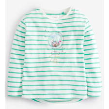 Next póló földgömb mintás zöld csíkos 12 év (152 cm) gyerek póló