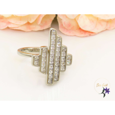  Niara Gold Filled divatos fehér köves nyitott gyűrű -rodium gyűrű