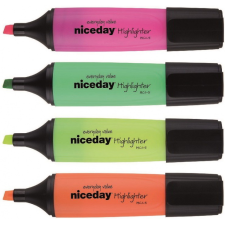 Niceday 1-5mm Szövegkiemelő készlet - Vegyes színek (4 db / csomag) (1809449) filctoll, marker