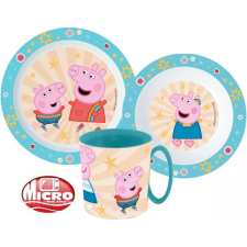 Nickelodeon Peppa malac Kindness étkészlet, micro műanyag szett 350 ml-es bögrével babaétkészlet