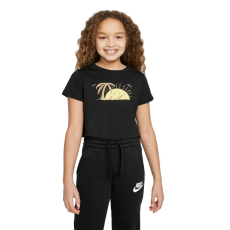 Nike Póló Nike G Nsw Póló Sun Swoosh Crop DQ4376010 gyerekeknek Fekete XS