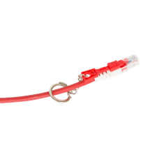 Nikomax patch kábel utp, cat6, lszh, zárral, 2m, piros kábel és adapter