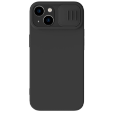Nillkin Apple iPhone 14 Plus, Szilikon tok, közepesen ütésálló, kamera védelem, Nillkin CamShield Silky, fekete tok és táska