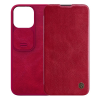 Nillkin Apple iPhone 14 Pro qin pro tok álló, bőr hatású (flip, bankkártya tartó, kamera védelem) piros