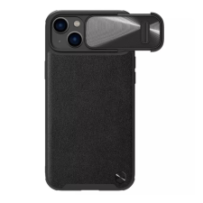 Nillkin CAMSHIELD LEATHER műanyag telefonvédő (ütésállóság. ECO bőr hatású. kameravédő) FEKETE tok és táska