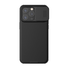 Nillkin CAMSHIELD PRO MAGNETIC műanyag telefonvédő (közepesen ütésálló, kamera védelem, fémlemez, csíkos) FEKETE Apple iPhone 15 Pro Max tok és táska