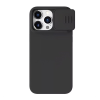 Nillkin CAMSHIELD SILKY szilikon telefonvédő (matt, mikrofiber plüss belső, kameravédő, környezetbarát) FEKETE Apple iPhone 15 Pro (GP-148506) (GP-148506)