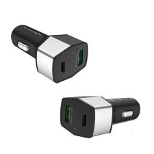 Nillkin CELERITY autós töltő USB aljzat / Type-C aljzat (5V / 3000mA, PD gyorstöltés támogatás) EZÜST mobiltelefon kellék