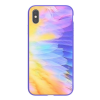 Nillkin OMBRE telefonvédő szilikon keret (BUMPER, közepesen ütésálló, edzett üveg hátlap, színes) LILA Apple iPhone XS Max 6.5