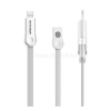 Nillkin PLUS III adatkábel (USB - microUSB/lightning, 100cm, lapos kábel) FEHÉR (GP-24198)